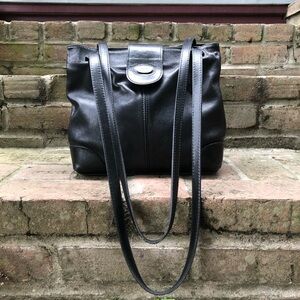 Vintage L’Artigiano Sorrentino Black Leather Shoulder Bag Super Soft